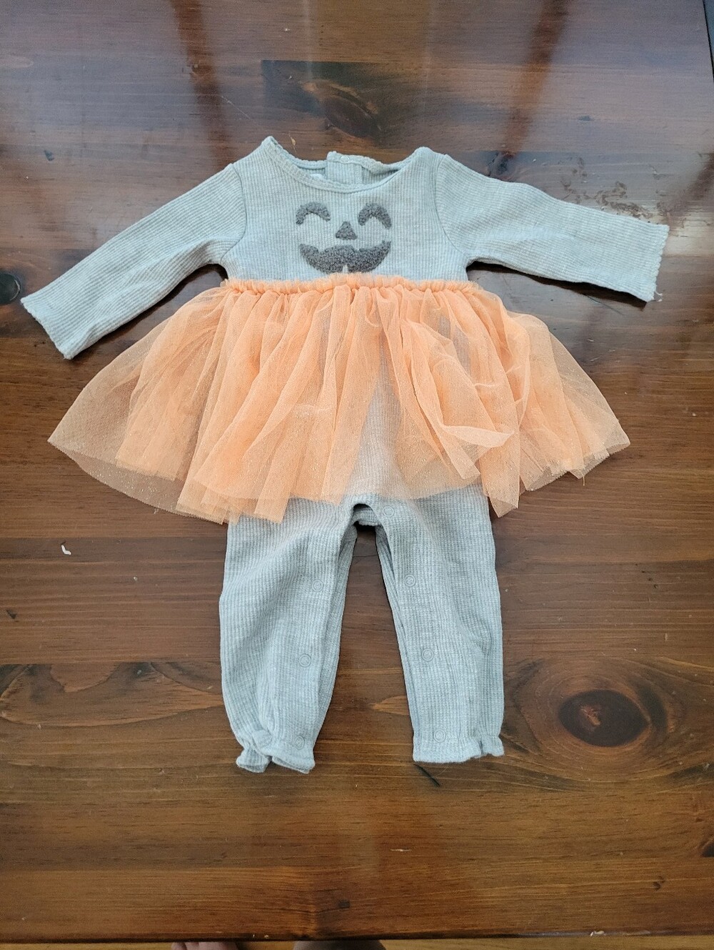 Mud Pie Pumpkin Tutu Costume 3-6m Infant Baby Girl Halloween Outfit